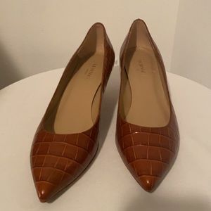 Rush leather kitten heel pumps